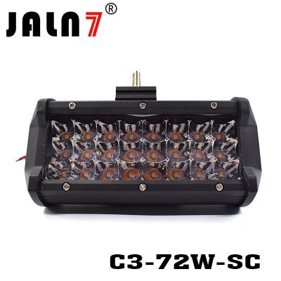 China LED Light Bar JALN7 72W 3Rows 2 Colors LED Driving Lamp Super Bright Off Road Lights LED Work Light Boat Jeep for sale