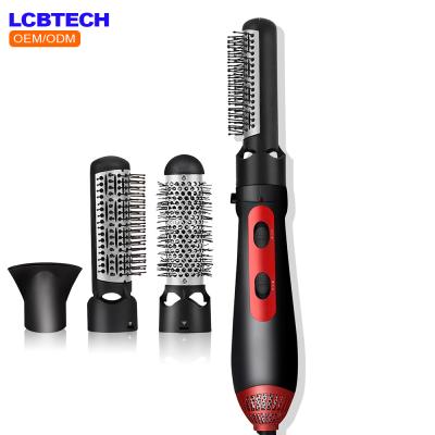 China Best Ceramic 3 in 1 Straightener Styler Ion Electric Straightener Hair Dryer Negative Hair Curler Hair Brush with Interchangeable for sale