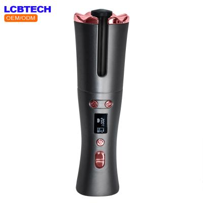 China Hot Selling Professional Radio Use Ceramic Easy Dry And Wet Automatic Hair Curler Machine LED USB Rechargeable Automatic Curling Iron for sale