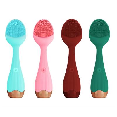 China 2020 New Face Silicone Facial Cleansing Brush Ultrasonic Massage Face Brush Facial Cleansing Brush for sale