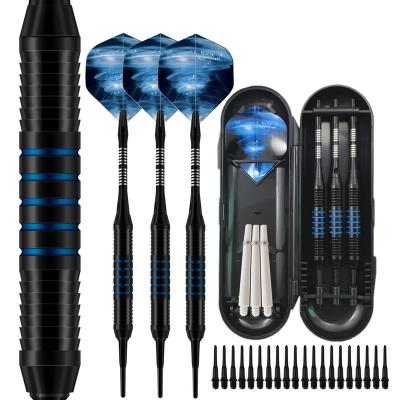 China Blue Black Hot Sale Indoor Sports Iron Design Long Flight Soft Darts With Longer Barrel for sale