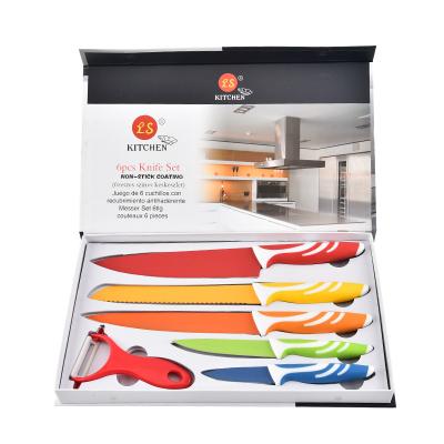 China China Manufacturer DT-NS040 6 Pcs Viable Professional Chef Knife Non Stick Kitchen Set for sale