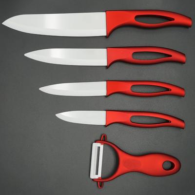 China Factory Hot Sale 5 Pcs Stocked Ceramic Knife Set With Sheath for sale