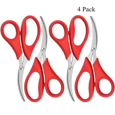 China Multi Set of 4 Pack Amazon Stainless Steel Seafood Kitchen Use Shrimp Shear Scissors Kitchen Scissors for sale