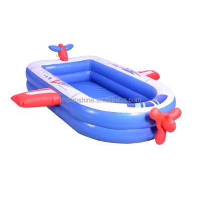 China PVC 2021 new desgin theme blue flat splash pool for kids family inflatable splash pool jet pools for sale