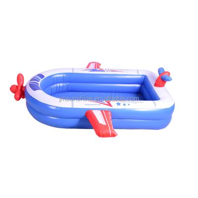 China PVC 2021 new desgin theme blue flat splash pool for kids family inflatable splash pool jet pools for sale