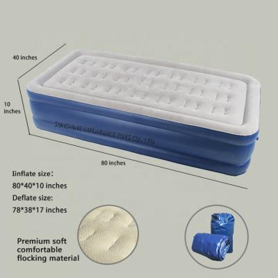 China Foldable Air Furniture Sun Cover Inflatable Soft Flocking Air Bed Mattress With Built-in Compressor Ready To Ship for sale