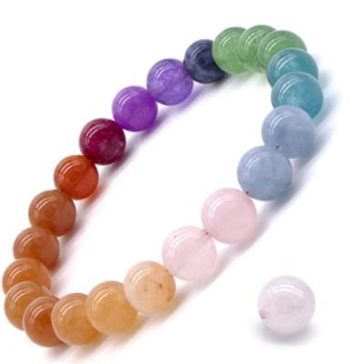 China 8mm Trendy Stone Beads Natural Gemstone Bracelet Stretch Healing Crystals Quartz Chakra Bracelet For Women for sale