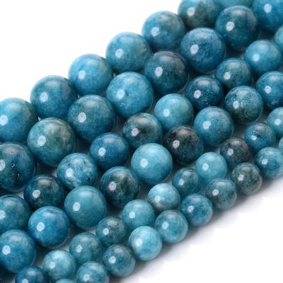 China DIY Jewelry Making Natural Stone Beads Blue Apatite Beads Around Loose Spacer Bead For Jewelry Making DIY Charm Bracelet 6/8/10mm for sale