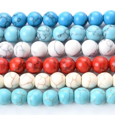 China DIY Jewelry Making Bead Natural Stone Turquoise Round Loose Spacer Beads For Jewelry Making Diy Bracelet Necklace Charm Accessories 4/6/8/10/12mm for sale