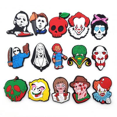 China 2021 Shoe Buckle Halloween Skull Shoes Charms Cute Shape PVC Shoes Props Buckles Decoration For Women And Men for sale