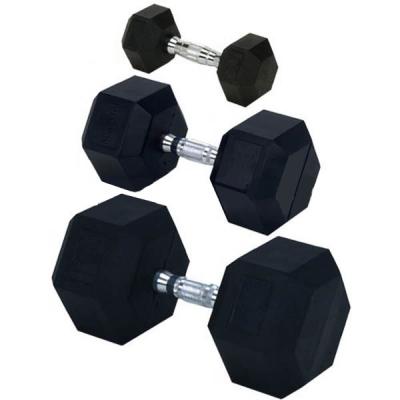 China Wholesale Fitness Hex Rubber Dumbbell Covered Dumbbell Rubber for sale