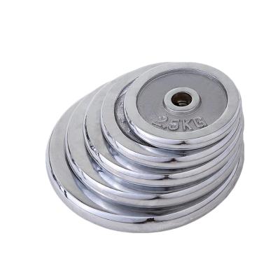 China Chrome Barbell Dish Cast Iron Easy Barbell Weight Plate for sale