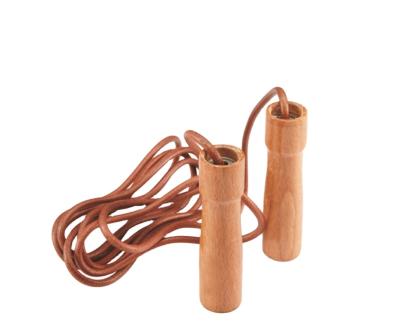 China Wooden Handle High Speed ​​Hot Selling Leather Jump Rope for sale