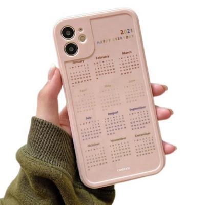 China Wholesale Fashion TPU Anti-fall Back Cover Soft Calendar Cases Glossy Phone Case For iPhone for sale