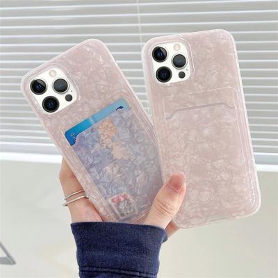 China Luxury Dream Anti-drop Glitter Shell Card Bag Phone Case For iPhone 13Pro 12 11 pro XR Max X Max 7 8 Plus IMD Shockproof Soft Back Cover for sale