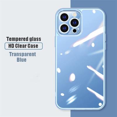 China Clear Shockproof Shockproof Tempered Glass Phone Case For iPhone 13 12 11 Pro XS XR X12 Mini 7 8 Max Bumper Hard Back Cover 2020 for sale