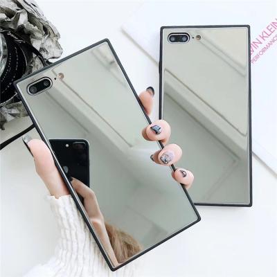 China Hot Selling Anti-drop Girl Dial Square Acrylic Mirror Phone Case For iPhone 12 Mini 11 Pro XR XS 7 8 Plus Max Max for sale