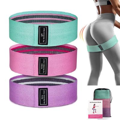 China Polyester Fabric 3pcs/Set Resistance Bands Legs Booty Workout Hip Circle Loop Yoga Bands FREE Bag for sale