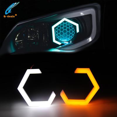 China Universal Hex Halo LED White Yellow Milky Or Single White Turn Signal 70mm 80mm 86mm 90mm Hard Cover 70mm 80mm 86mm 90mm for sale