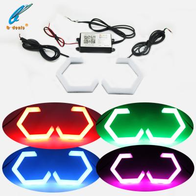 China Universal Hex Halo Rings RGB Angel Eyes For Projector Lens 70MM for sale