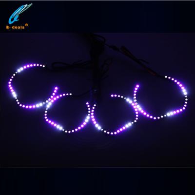 China Plastic 131mm Led RGBW Chasing Angel Eyes Halo Rings For Chevrolet Silverado 2013 for sale