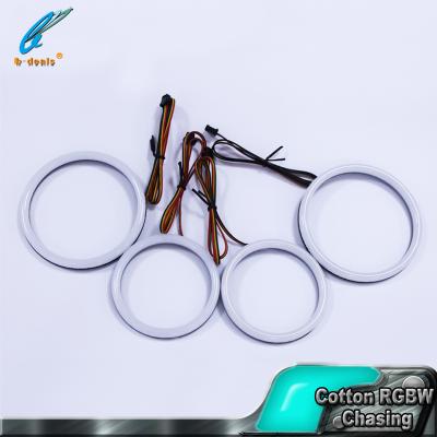 China Soft Sequential RGB Chasing Halo Rings With Smoked Lenses Cotton Cover Angel Milk White Eyes 60mm-190mm for sale