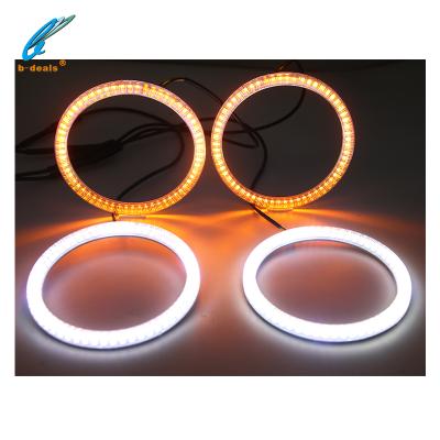 China Headlight Decoration White&Yellow Color Roller Coaster SMD Angel Eyes Double 70mm 75mm 80mm 85mm 90mm 95mm 100mm 105mm 110mm 115mm 120mm 126mm 140mm 160mm for sale