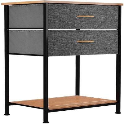 China Contemporary Storage Tower Unit with 2 Drawers - Fabric Dresser for sale