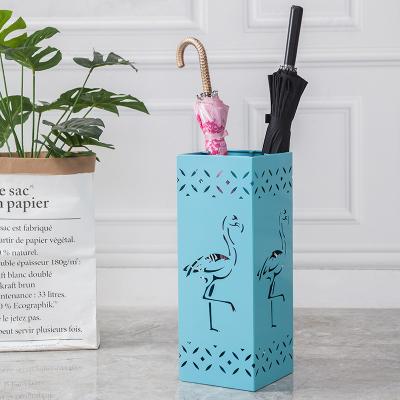 China Hollow Flamingo Design Umbrella Holder Stand, Free Standing Umbrella Holder For Entrance Indoor Home And Office Flamingo Laser Cut Hollow Out Cute Design for sale