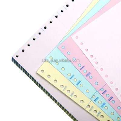 China 100% Wood Pulps Continuous Listing Paper Printing 6 Ply Office White Pink Blue Green Yellow Carbonless Paper Roll for sale