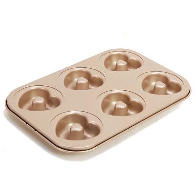 China Sustainable electronic component carbon steel bread tray 6 cups Madeleine pan non-stick cup donut with wholesale price for sale