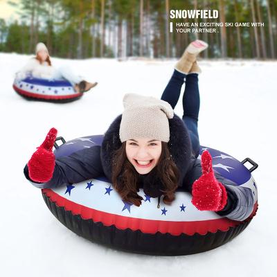 China Good Quality Outdoor Winter Skiing Cold-resistant Ski Rings Products Thickened PVC Inflatable Snow Ski Mat for sale