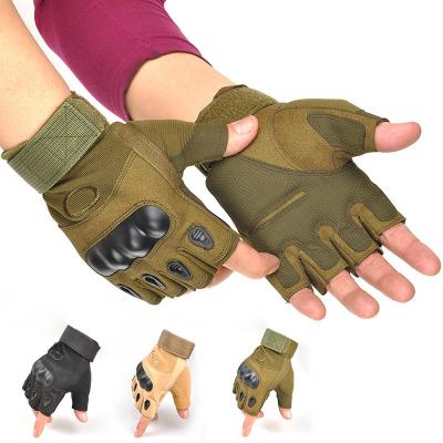 China Half Finger Climbing Heavy Duty Tactical Combat Glove / Half Finger Slip Training Glove Solider Wholesale Fingerless for sale