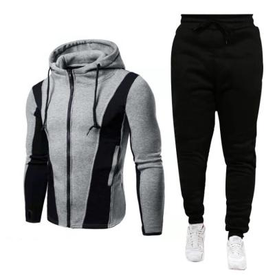 China Plain Breathable Good Quality Casual Tracksuit Jogging Sweatsuit Cardigan Two Piece Hoodie Set Solid Jogging Mens Sportswear Suit Set for sale