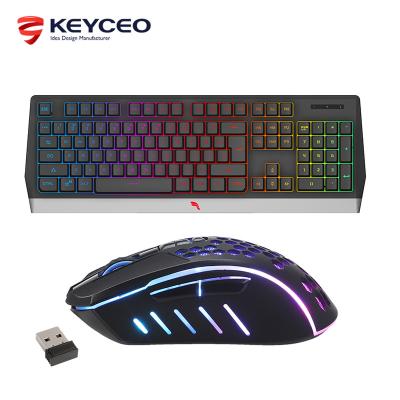 China 2022 Hot Selling Metal 2.4G Wireless Rechargeable Gaming Mouse And Keyboard Combo Game Combo for sale