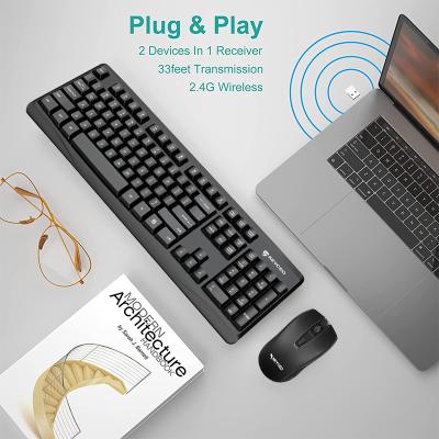 China Wholesale Wireless Mouse and Wireless Factory Keyboard Set Lights Desktop Mouse and Keyboard Combos for Computer&Laptop for sale