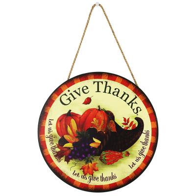 China Laser Cutting Hot Sale Thanksgiving Pumpkin Turkey LED Light Wooden Door Hangings Listing Indoor and Outdoor Decorations for sale