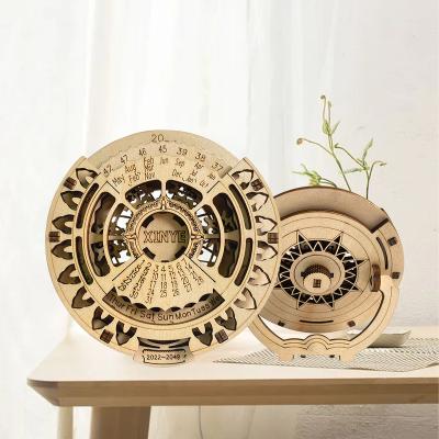 China Hot Selling 3D Wooden Wooden Jigsaw Puzzle Perpetual Calendar DIY Laser Cut DIY Toys for sale