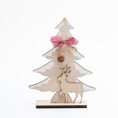 China Creative Wooden Arc Table Elk Tree Elk Tree Laser Cut Christmas Gifts Hotel Counter Shop Office Decoration for sale