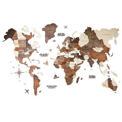 China 100% Eco-friendly Wooden 3D Europe Map Wall Art Large Wall Decor Europe Travel Map Wall Arts for Home and Office for sale