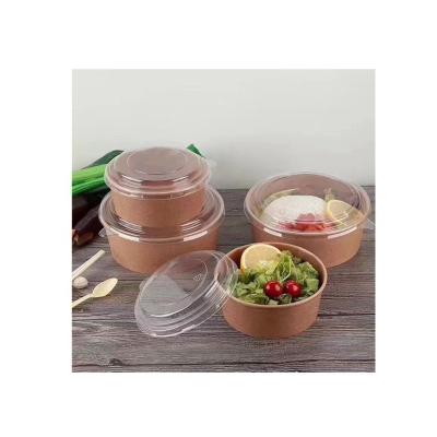 China Hot Selling Disposable Customize Food Soup Wrapping Paper Salad Wrapping Paper Bowl With Lid for sale