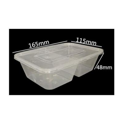 China Disposable Original Factory Customized 2 Compartment Disposable Food Container Takeout Box for sale