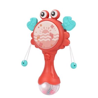 China Baby Toy Mini Musical Instrument Wholesale Cute Crab Education Plastic Toys Lighting Musical Instrument For Baby Shaker Rattle Toy Drum for sale