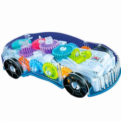 China Cheap Universal Battery Operated Running Light Flashing Light Universal Children's Electric Car Concept Speed ​​Toy Transparent Car Set for sale