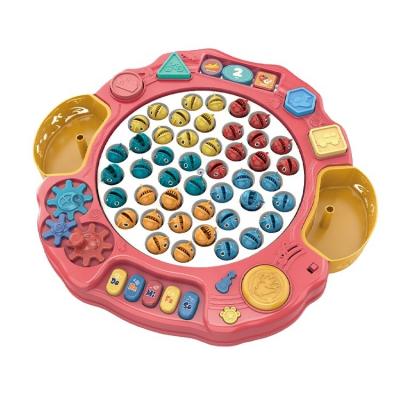 China Kids Fishing Game Montessori Fishing Game Toy Set with Rotating Board with Music Magnetic Pool Fishing Toys Include 45 Fish and 2 Fishing Pole for sale