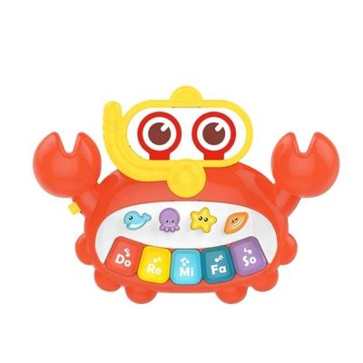 China 6 Months Baby Educational Crab Shape Musical Instruments Light Up Piano Keyboard Toys For Early Baby Educational for sale