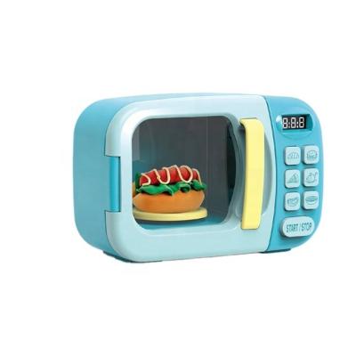 China BJ Kids Role Play Electronic Food Cooking Microwave Oven Kitchen Play Set Toy with Light and Music Kids Pretend Play Set for sale