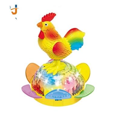 China Interactive Dancing Plastic Battery Operated Robot Toys for Kids with 360 Rotate Musical Chicken Infant Light Flashing Up Dancin for sale