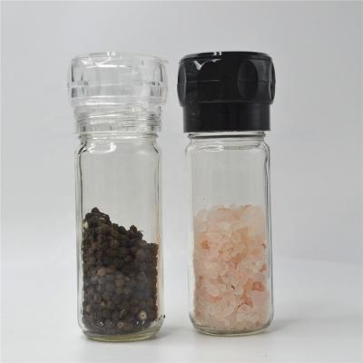 China Viable Wholesale Small Glass Bottle Salt Pepper Grinder Set for sale